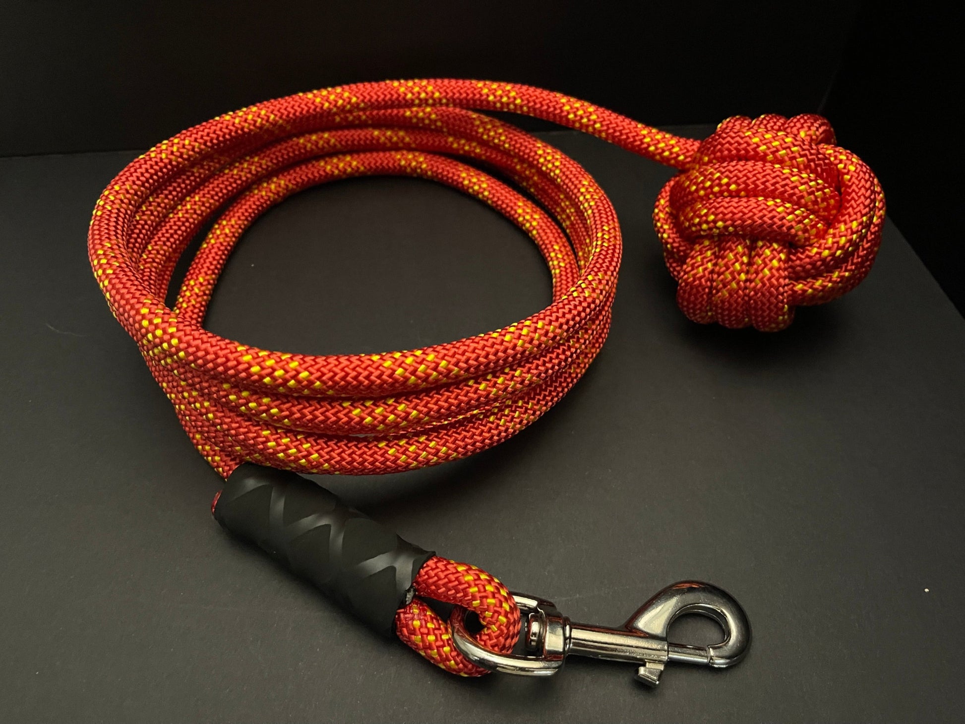 Arya 1 - 8' Leash/ Monkey Fist Knot User End/ Heavy Duty Swivel Clasp