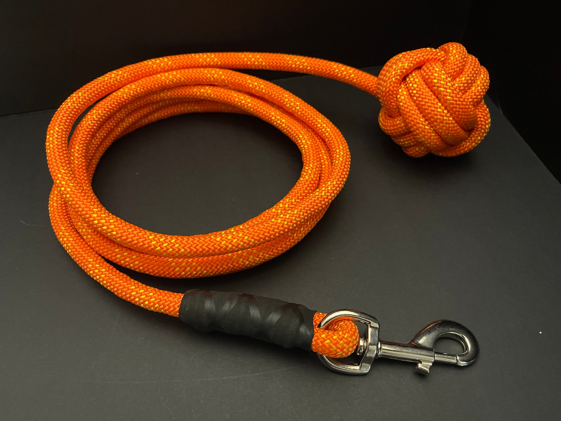Arya 1 - 8' Leash/ Monkey Fist Knot User End/ Heavy Duty Swivel Clasp