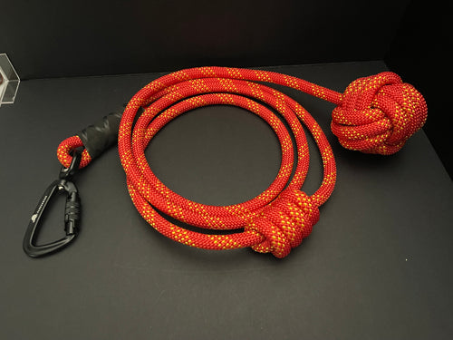 Arya 3K- 8' Leash/ Monkey Fist Knot User End/ Scaffold Midline Knot/ Twist Lock Swivel Carabiner