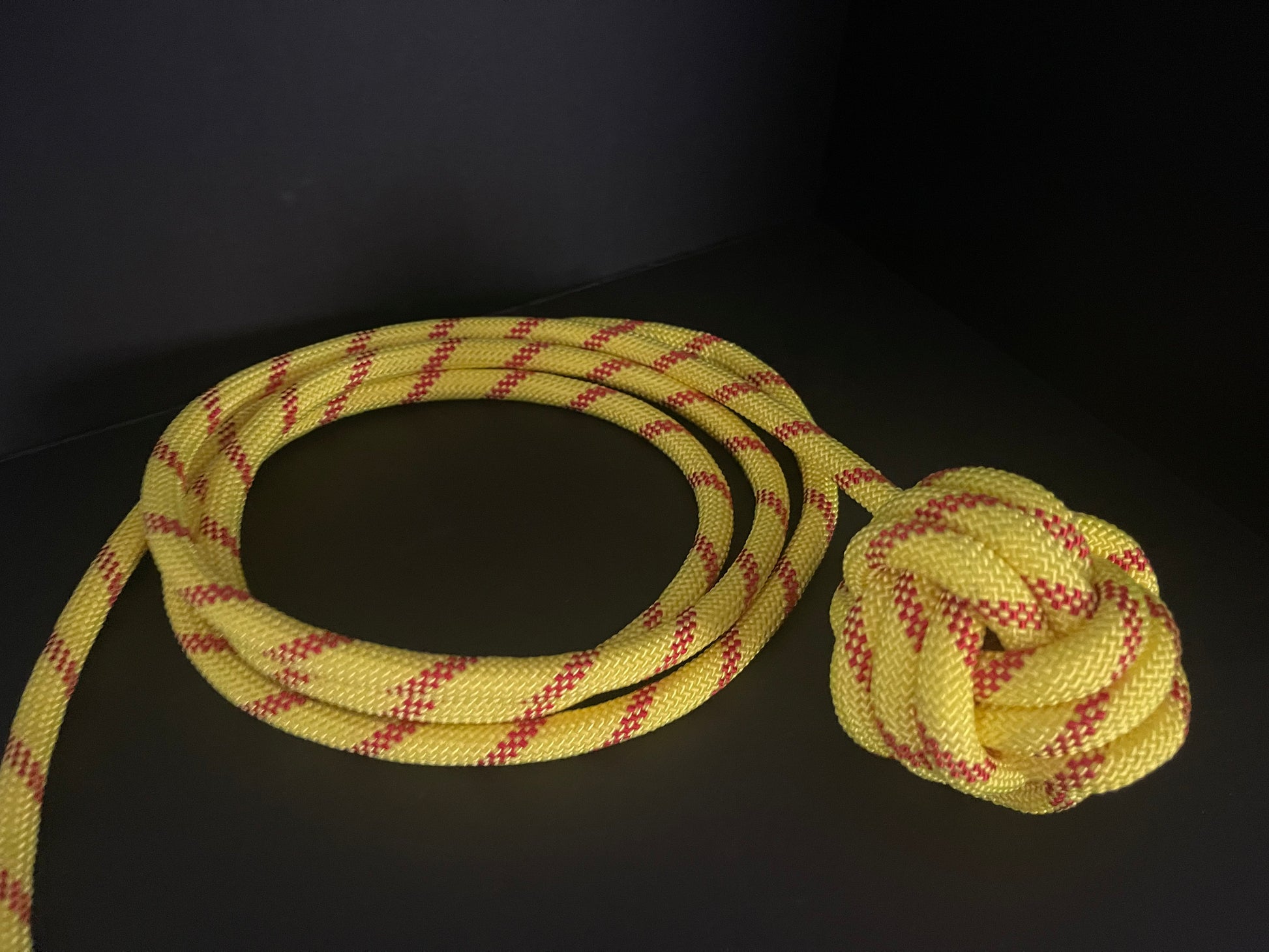 Arya 3K- 8' Leash/ Monkey Fist Knot User End/ Scaffold Midline Knot/ Twist Lock Swivel Carabiner